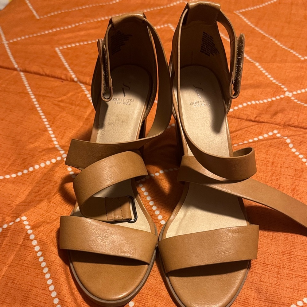 Vera Wang Tan Strappy Sandals